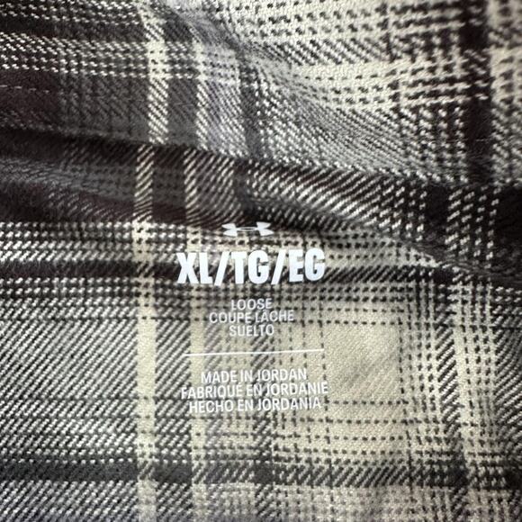 Under Armour UA Expanse Flannel Shirt Mens XL Brown Plaid Button Down 1386999 - Picture 4 of 9